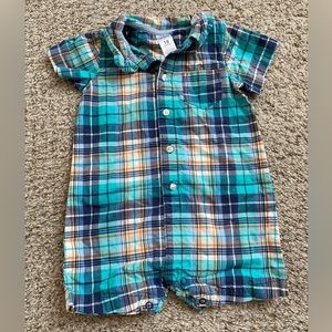 Baby Boy Plaid Romper